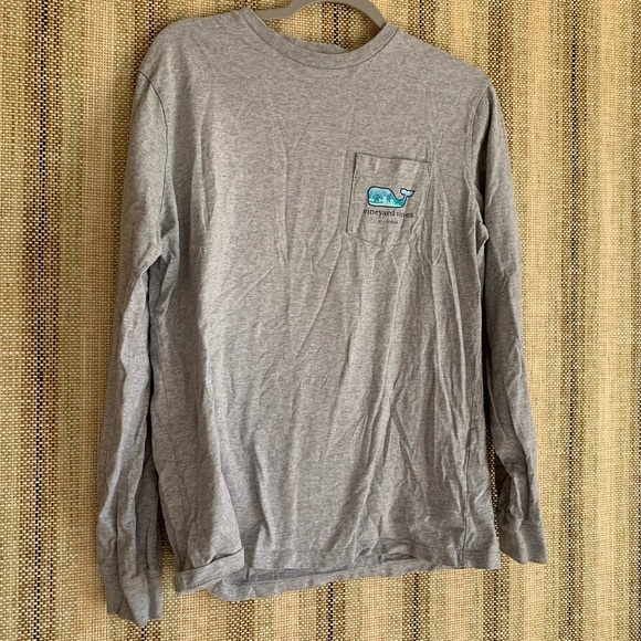 Vineyard Vines Tops - Vineyard Vines Shirt Top Size Small Whale St Louis Cotton Gray Long Sleeve Shirt